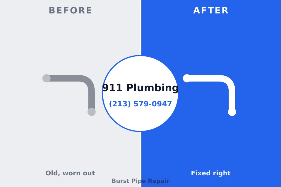 Before and after: plumbing repair Austin, TX